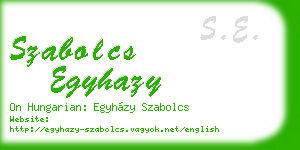 szabolcs egyhazy business card